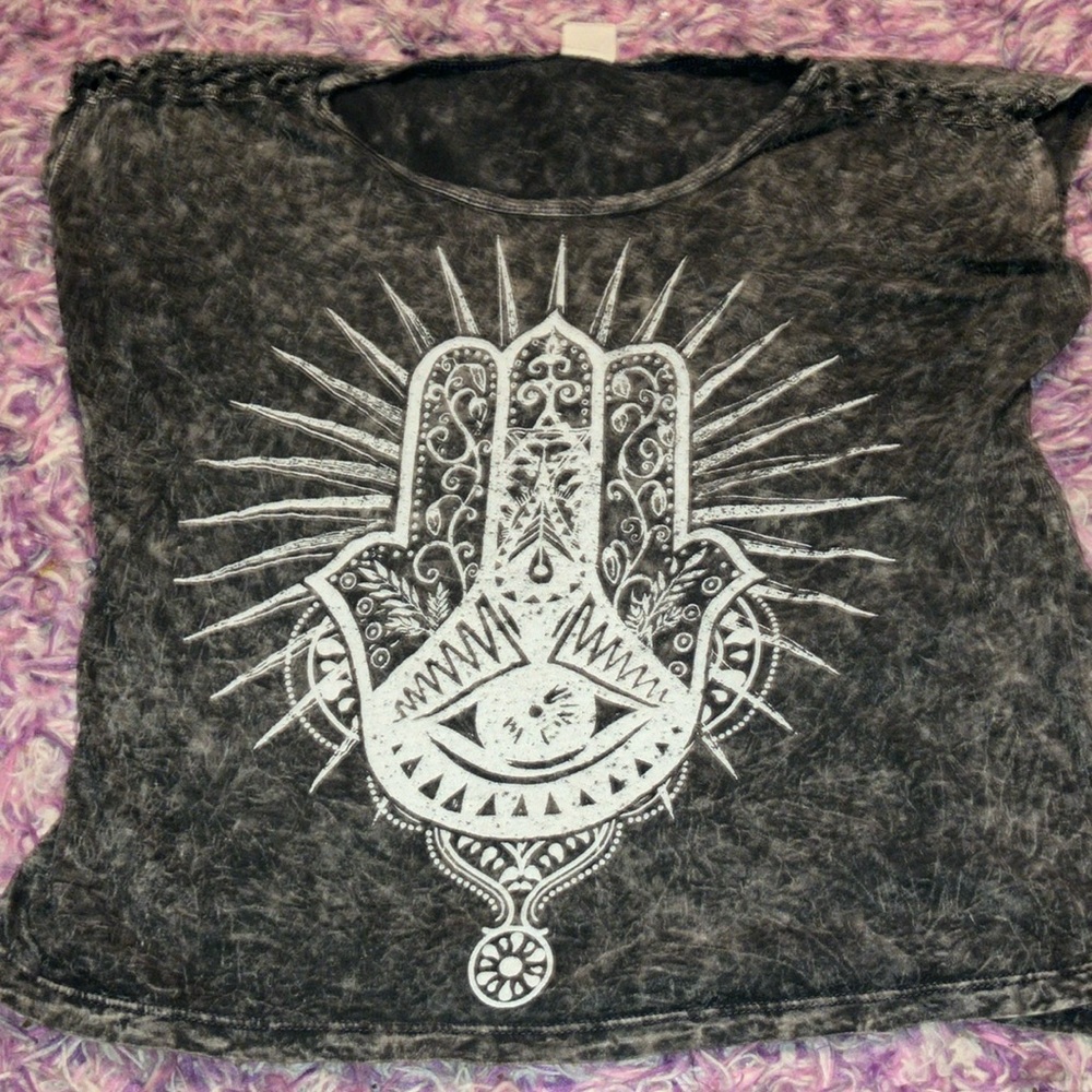 Grey hamsa hand shirt